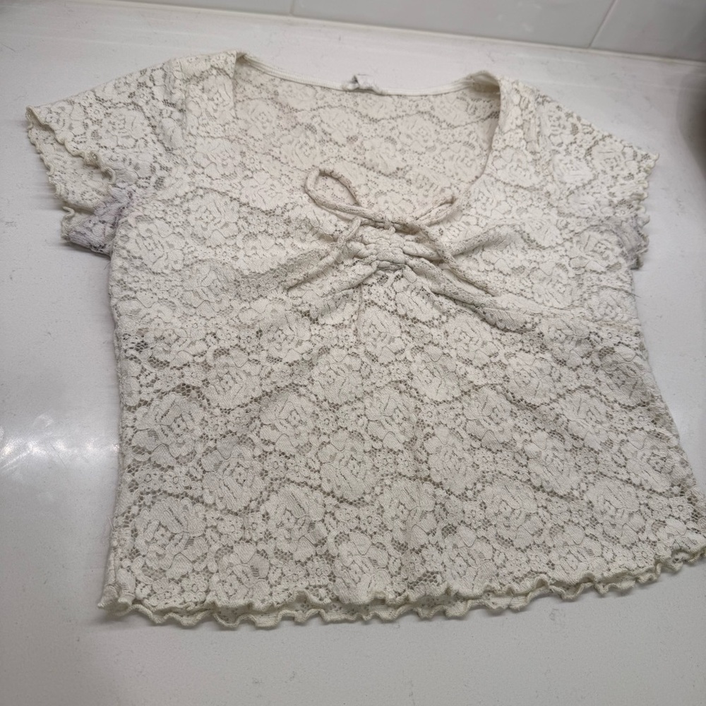 Full Tilt Cream Lace Blouse